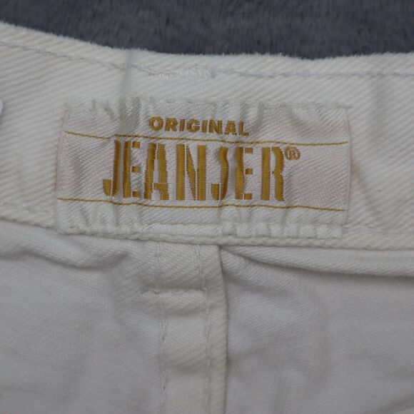 Original Jeanjer Shorts Womens 9 White High Rise Flat Front Double Button Zip - Picture 2 of 15